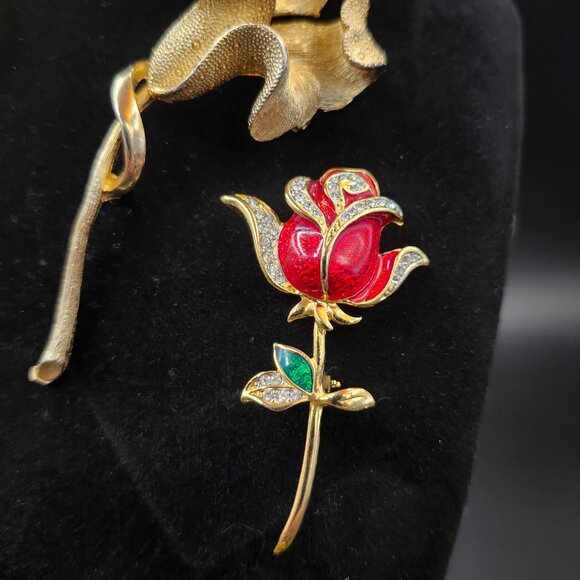 Vintage Floral Brooch Lot (Cora, Angel, Unsigned) - Picture 2 of 8